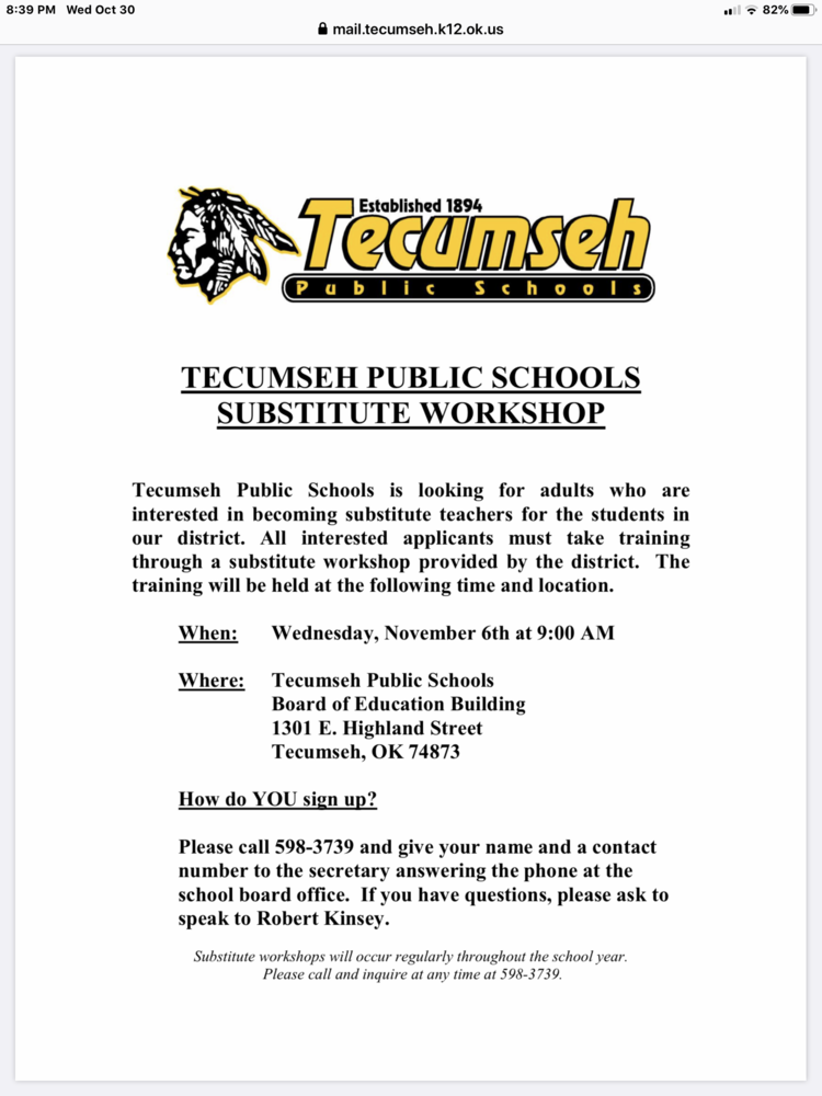 Substitute teachers urgently needed Barnard Elementary School